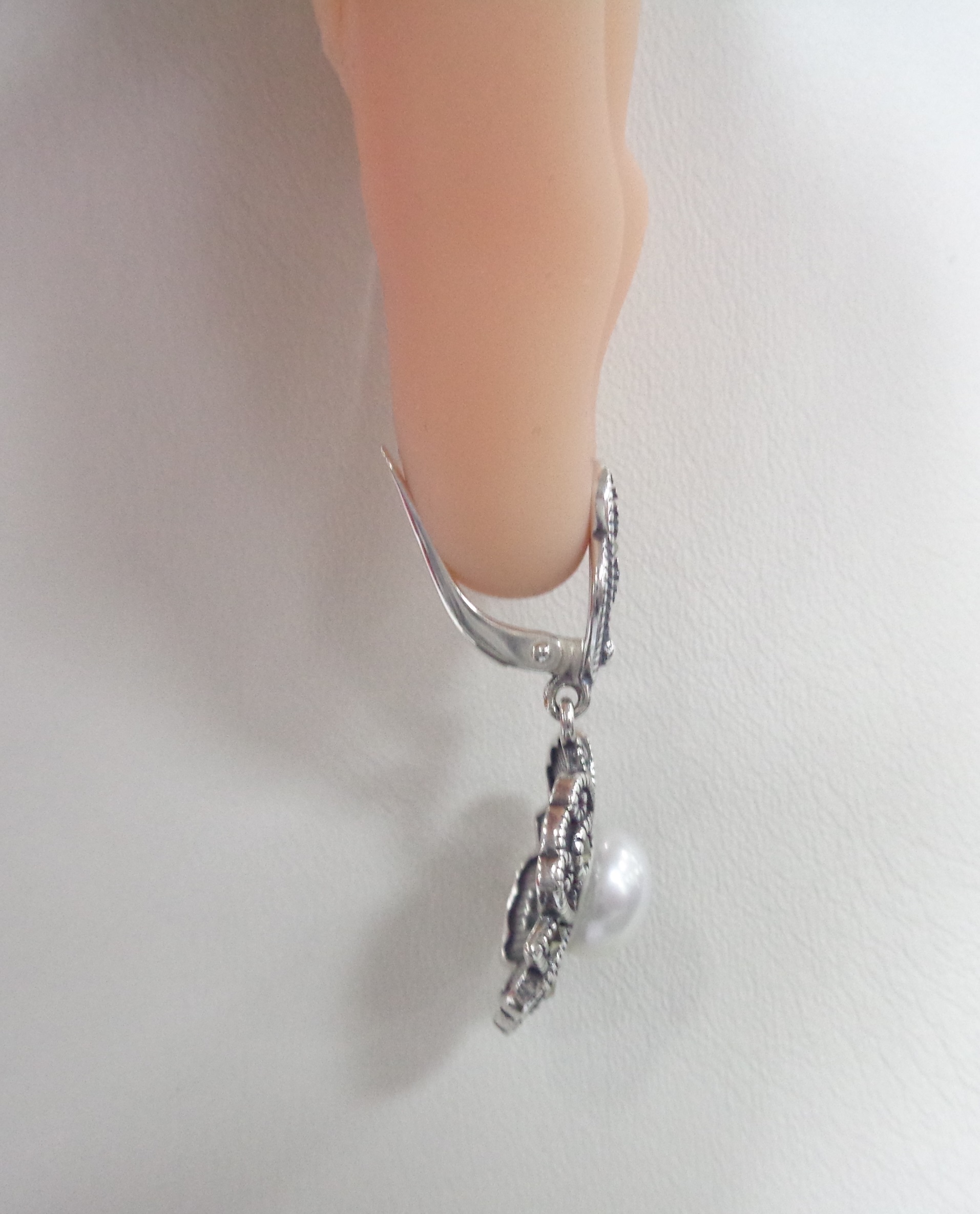 Серебряные серьги с жемчугом